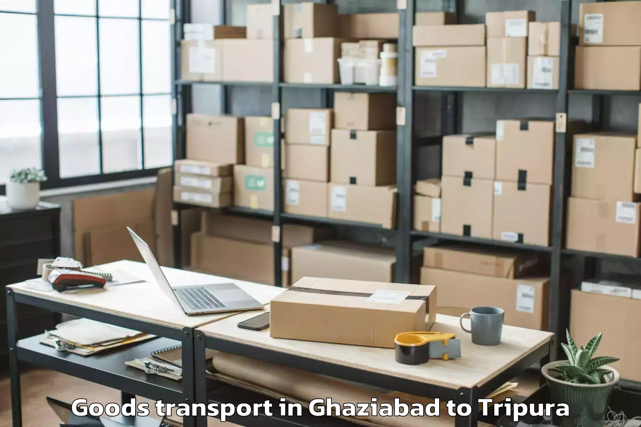 Efficient Ghaziabad to Teliamura Goods Transport